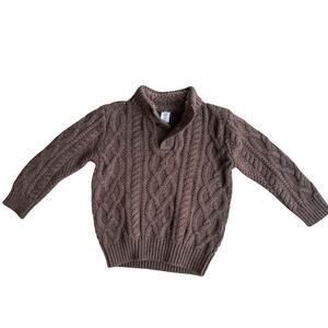 Gap Baby Cable Knit Mock Neck Sweater Cozy Brown Classic 3Y